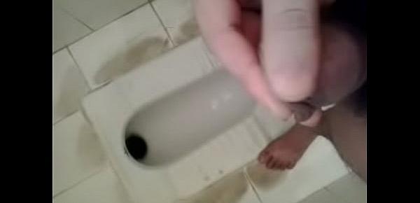  Pissing at home toilet